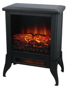 Camino elettrico a colonna - Colore nero, in ghisa - 2000 Watt - Ideale per il soggiorno