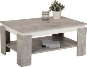 Tavolino da salotto Tim II - look cemento/decoro bianco - ampio ripiano - rivestimento in melamina - dimensioni 90 x 60 cm