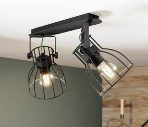 TK Lighting Plafoniera Alano, nera, versione a 2 luci