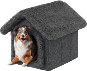 Cuccia per cani casa grotta per cani cuccia per gatti cuccia per cani grotta per gatti casa per cani cuscino per gatti casa soffice, nero con grigio, 38x44x45 cm