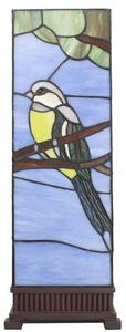 Lampada da tavolo Tiffany Clayre & Eef 18x18x48 cm Uccello in vetro blu