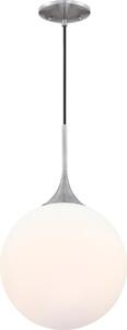 Lampada a sospensione LED dimmerabile Moretti nichel / vetro opale latteo