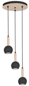 Plafoniera Bolle 3 Palfon nero Lampada da soffitto