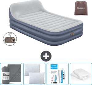 Materasso gonfiabile Bestway - 2 persone - 152 x 226 x 46 cm - Grigio - Accessori inclusi