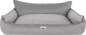 Letto ortopedico per cani JOKER letto per cani divano letto cestino materasso letto per animali XXXL 132x106 cm velluto grigio chiaro