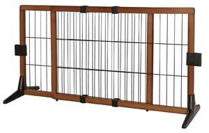 Protezione per cani lionto alta 50 cm, barriera estensibile in legno di pino, flessibile e stabile, marrone/nero