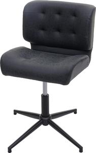 Sedia da ufficio HWC-H42, sedia girevole da scrivania, girevole regolabile in altezza ~ ecopelle vintage grigio scuro, base nera