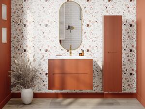 Colonna per bagno sospesa 140 cm Con scanalature Terracotta - PAVANI
