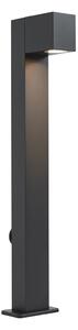 Lampada da terra moderna da esterno nera 65 cm con presa IP44 - Baleno