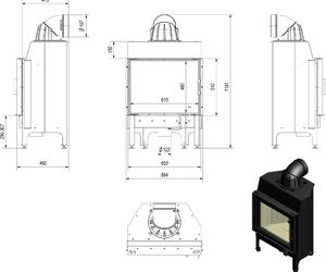 Inserto camino in acciaio KRATKI NADIA 10 kW Ø 200