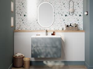 Mobile sotto lavabo sospeso scanalato blu cielo 80 cm - PAVANI