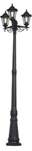 Lampione da esterno classico nero 217cm IP44 - New Haven Hammered