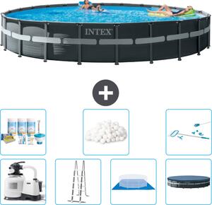 Piscina Intex Round Ultra XTR Frame - 732 x 132 cm - inclusa pompa - scaletta - telo di fondo - confezione di manutenzione della copertura - sfere filtranti - kit di pulizia