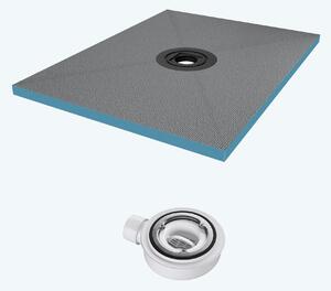Doporro Piatto Doccia 80x120x4 cm da Piastrellare in Polistirene Rigido XPS Tagliabile, con Piletta di Scarico 35L/min, Pronto per Bagno Moderno