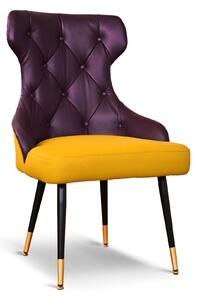 Sedia Cosmo in Pelle Primo Fiore Premium - Gambe Coniche Acciaio - Design Iconico