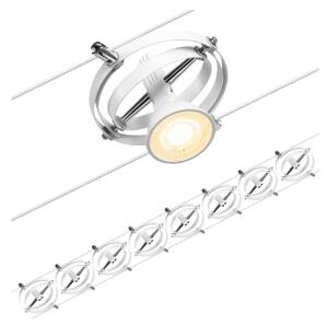 Paulmann Cardan sistema funi 8 luci, bianco satin