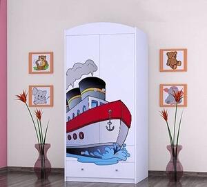 BDW Armadio, 2 ante, 2 cassetti, guardaroba, 180x90 cm, bianco