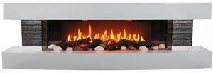 CHEMIN'ARTE - Caminetto elettrico da parete Lounge 3XL 150 cm con effetto fiamme LED, riscaldamento programmabile, telecomando