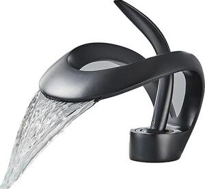 Miscelatore per lavabo, acciaio inossidabile resistente, design monocomando, colore nero