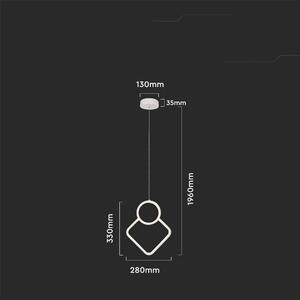 V‑TAC Lampadario LED a sospensione 12 W 3000K – Design Moderno, Bianco Opaco 280×1800 mm – 15000
