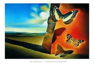 Stampa d'arte Salvador Dali - Paysage Aux Papillons, Salvador Dalí, (70 x 50 cm)