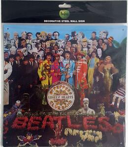 Cartello in metallo The Beatles - Sgt Pepper, (30 x 30 cm)