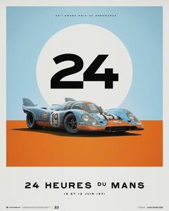 Stampe d'arte Porsche 917 - Gulf - 24 Hours of Le Mans - 1971, (40 x 50 cm)