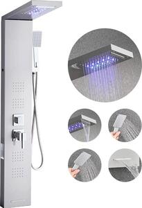 Sistema a torre 5 in 1 per pannelli doccia - colonna in acciaio inox con soffione a pioggia LED - colonna doccia a parete con soffione a pioggia - attrezzatura da bagno