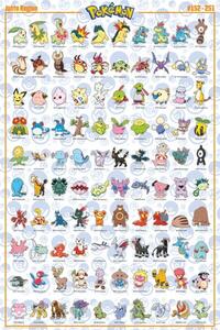 Posters, Stampe Pokemon - Johto Pokemon, (61 x 91.5 cm)