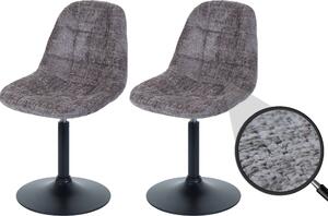 Set di 2 sedie da pranzo HWC-A60, sedia da cucina girevole, acciaio Tessuto / ciniglia tessile (465g/m²) ~ marrone