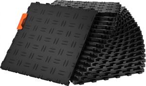Piastrelle per garage, 305 x 305 x 13,4 mm, set da 25 - Pavimento industriale con struttura bifacciale antiscivolo - Ideale per garage, scantinati e officine di riparazione - Nero