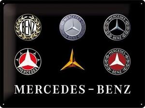 Cartello in metallo Mercedes-Benz - Logo Evolution, (40 x 30 cm)