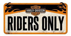 Cartello in metallo Harley-Davidson - Riders Only, (20 x 10 cm)