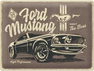 Cartello in metallo Ford - Mustang - 1969 - The Boss, ( x cm)