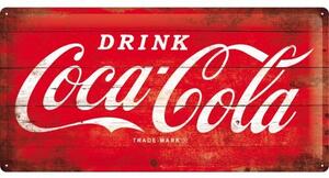 Cartello in metallo Coca-Cola - Logo Red, (50 x 25 cm)