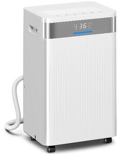 HOMCOM Deumidificatore, Serbatoio da 4,5 Litri, Timer 24 Ore, Display LED, Plastica, Bianco | Aosom Italy