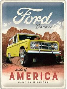 Cartello in metallo Ford Bronco - Pride of America, (30 x 40 cm)
