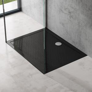 Doporro Piatto Doccia 80x100 Rettangolare in Acrilico Nero H 4 cm Ultraslim con Design Antiscivolo - Lucia02AR