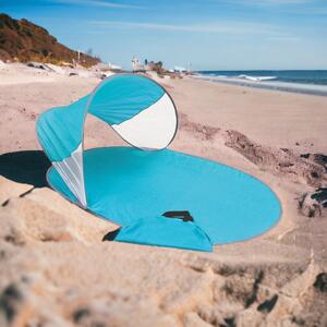 Telo da spiaggia 150x90x70 cm con tettuccio parasole e sacca di trasporto