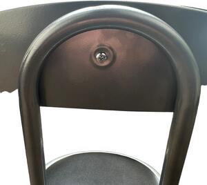 Sgabello pieghevole con struttura in acciaio seduta e schienale imbottiti in PVC Easy