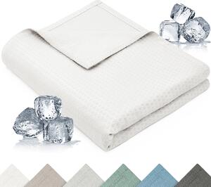 Coperta rinfrescante Blumtal 120x100 cm - coperta estiva in bambù per divano e letto, traspirante e rinfrescante - ideale come coperta da viaggio - finitura naturale