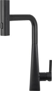 Rubinetto da cucina - Estraibile - Acciaio inox 304 - Bocca girevole - Cartuccia in ceramica - Attacco G3/8 (0,95 cm) - Montaggio su lavello - Nero