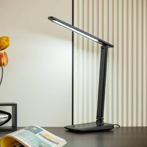 Lindby Leontina lampada LED da tavolo, nero, CCT
