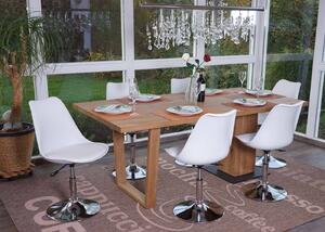 Set da 6 sedie girevoli Vaasa T501, sedie da cucina, regolabili in altezza, Pelle finta ~ bianco