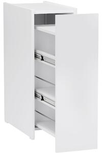 HOMCOM Armadietto bagno stretto, mobile da pavimento con cassetto profondo, armadietto indipendente per bagno, truciolare, bianco | Aosom Italy