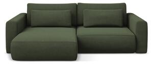 Divano angolare color kaki allungabile/con contenitore (con penisola a sinistra/con chaise lounge) Kapua – Makamii