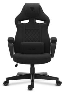SENSE7 Knight Sedia da gioco in tessuto nero - Sedia da ufficio ergonomica Sedia da scrivania Sedia da gioco Sedia girevole Sedia da gaming PC 120 kg Chair