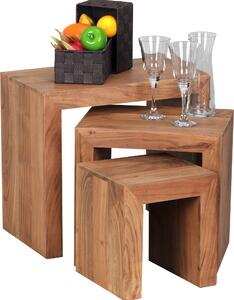 Wohnling tavolino in acacia 3 pezzi tavolino in legno massiccio; WL1.440