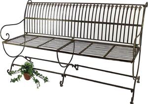DanDiBo panca da giardino in metallo marrone resistente alle intemperie 3 posti Finca 153 cm panca da giardino in ferro