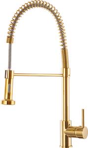Granitan | Miscelatore da cucina Spiral - Oro - Altezza 52 cm - Bocca estraibile - Due tipi di getto